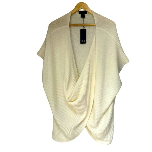 Rachel Roy Cream Ivory Sweater Wrap Poncho, OS - Picture 1 of 8